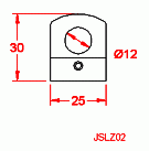 JSLZ02 Base per barra 12mm retro piatto