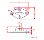 JSEP15 Passacavo a forma di rombo con quattro fori