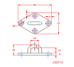JSEP16 Passacavo a forma di rombo con quattro fori