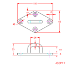 JSEP17 Passacavo a forma di rombo con quattro fori