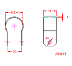 JSEW13 Accostamento di sostegno (per un tubo di 25.4mm)
