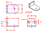 JS3G05 Supporto angolare per tettoia di vetro