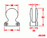 JSLC02 Fermaglio per vetro 'bottone' retro piatto