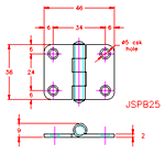 JSPB25 Cerniera semplice