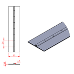 JSPC06 Cerniera lunga - 50mm aperta x 3mm perno x 1.2mm spessore (1820mm sezione)