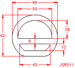 JSRD11 Anello a 'D' con doppia barra